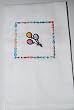 Embroidered Baby Bib - Balloons in a Box White Trim