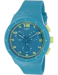 Swatch SUSL400 acid drop chrono turquoise dial rubber strap unisex watch NEW
