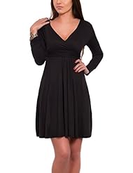 V-neck Long Sleeves Cocktail Wrap Ruched Bodycon Dress/Party Dress/Wedding Dress 