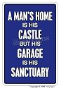 A MAN'S GARAGE IS HIS SANCTUARY SIGN auto mechanic gift