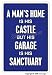 A MAN'S GARAGE IS HIS SANCTUARY SIGN auto mechanic gift