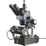 AmScope 10X-80X Jewelry Gem Trinocular Stereo Microscope with Three Lights