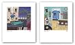 Havana Bar and Cinema Cuba Set by Natalie Arnold 11.75"x11.75" Art Print Poster