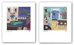 Havana Bar and Cinema Cuba Set by Natalie Arnold 11.75"x11.75" Art Print Poster