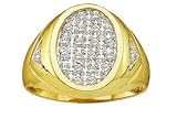 Nice 1/4 Ctw. Men's Genuine Diamond Yellow Gold Ring