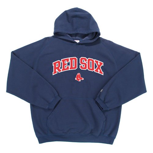 Boston Red Sox MLB Goalie Hooded Sweatshirt (Navy) (Felt Applique)
