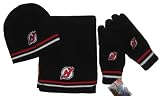New Jersey Devils NHL Reebok 3-Piece Knit Winter Set - Scarf, Gloves, Beanie Hat