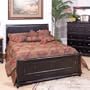Kush Furniture 1011bk Summerland Twin Post Panel Bed in Ebony Black Finish