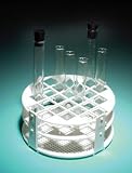 Round Test Tube Rack; Holds 25 tubes up to 20 mm dia.; Perforated bottom; Dia. x H: 145 x 70mm