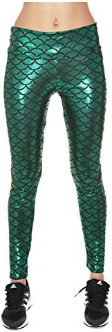 Apparel Inter Women Green Mermaid Leggings Sport Gym Running Pants M