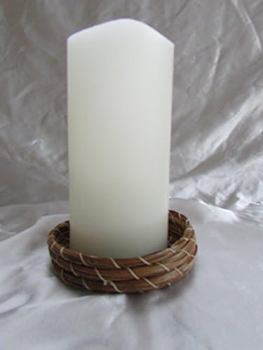 Handmade Pine Needle Candle Holder with LED Candle