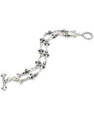 Twisted Blade Silver 2 Row Small Dagger Link 7.5 Inches Bracelet