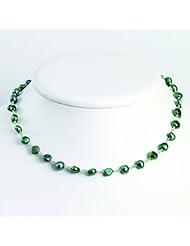Sterling Silver Green Freshwater Cultured Pearl Necklace