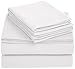 Amazon Basics Solid Lightweight Flannel Sheet Set - Full, White
