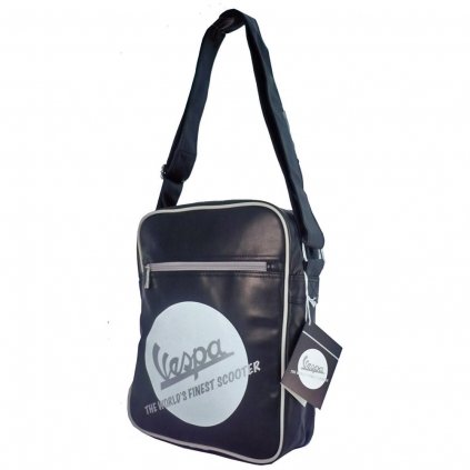 Vespa Tasche schwarz mit rundem Logo weiß