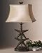 Starfish Table Lamp in Antiqued Gold with Dark Gray