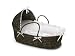 Badger Basket Moses Basket with Hood and Bedding, Espresso/White