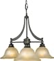 Murray Feiss F1922/3ORB Pub Three-Light Downlight Chandelier in Oil Rubbed Bronze with Frosted Amber Glass Shades