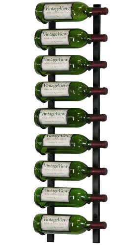 VintageView 9 Bottle Wall Mounted Metal Hanging Wine Rack (1 Deep - Black) VintageView 9 Bottle Wall Mounted Metal Hanging Wine Rack (1 Deep - Black)