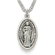 Sterling Silver 7/8" Oval St. Jude, Patron of Hopeless Causes Medal on 20" Chain