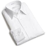 Van Heusen Men's Long Sleeve Wrinkle Free Sateen Stripe Shirt, White, 15 - 32/33