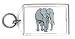 Keychain with africa, trunk, tusks, elephant, gray
