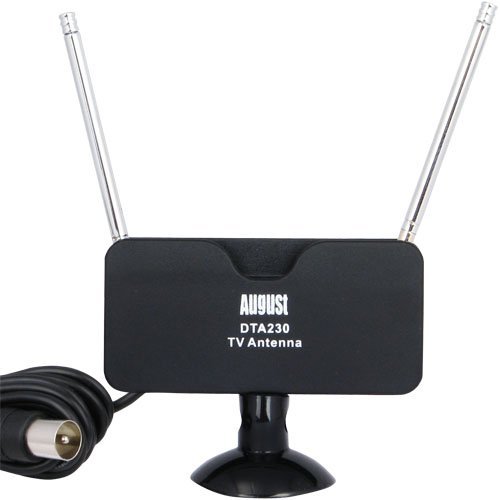 August DTA230 Mini Digital TV Antenna For Freeview/DAB Radio- with Detachable Suction Mount