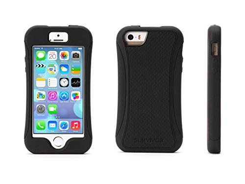 Griffin Black Survivor Slim Protective case for iPhone 5/5s, Touch ID Compatible - Mil-Spec Rugged Slimmed Down for the Street