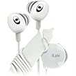 White Hi Fi In Ear Earphones With Wire Reel In Line Volume Control Ultra Compact Design