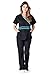Natural Uniforms Women's Contrast Mock Wrap Scrub Set (Black) (Large)
