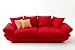 Mega-Loungesofa, riesige und megabequeme Sitzflächen - Microvelour Rot -