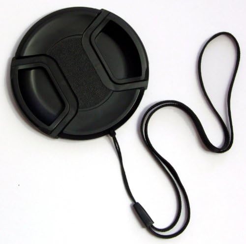 Premium 77mm Camera Lens Cap Center Pinch String Leash Holder Strap
