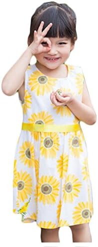 Girls Sleeveless Sunflower Light Yellow Summer Sweety Sundress 18/24M