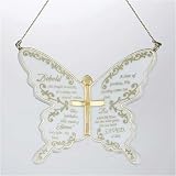 Club Pack of 12 Antique Chic Porcelain Butterfly Religious Christmas Ornaments