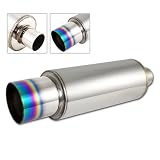 Universal Stainless Steel Muffler with 4 Titanium Burnt Tip by HK5
