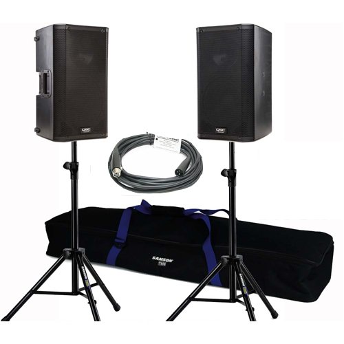 2 QSC K10 1000 Watt Powered Speakers Bundle