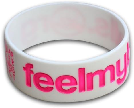 FeelMyBalls.org - White Wristband w/ Pink Lettering for Testicular Cancer Awareness