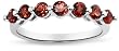 Sterling Silver Garnet 7-Stone Ring