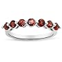 Sterling Silver Garnet 7-Stone Ring
