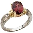 14Kt Two Tone Noble Rhodolite Garnet Solitaire Ring