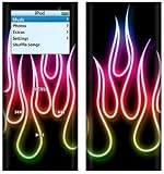 Rainbow Neon Flames - Apple iPod nano 2G (2nd Generation) 2GB/ 4GB/ 8GB Protector Skin Decals - Faceplate Stickers