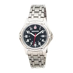 Wenger Men's 73126 Standard Issue XL Black Dial Titanium Bracelet Watch