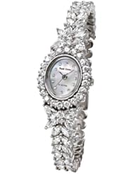 Gemorie Women Fashion Oval Watch with Jewelry Band in Rhodium Plating (128964)