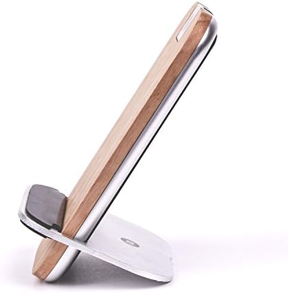 Aerios Aurora Qi Wireless Charger Charging Pad for Galaxy S6 and S6 Edge, Nexus 6, Moto Droid Turbo, Nexus 5 /7(2013) / 4, Nokia Lumia 1020/ 920/928, MOTO Droid Maxx/Droid Mini, HTC Droid DNA, HTC Rzound, Blackberry Z30, Pentax WG-III camera, Samsung, Google, LG, HTC and Other Qi-Enabled Phones and Tablets (AC adapter not included) (oak/silver)