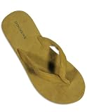 Dockers - Ladies Wedge Flip Flop Sandal, Tan