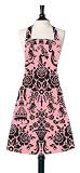Jessie Steele Chefs Bib Apron, Pink & Black Damask