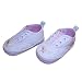 Infant Toddler Girl's White Canvas Sneaker with Butterfly Embroidery
