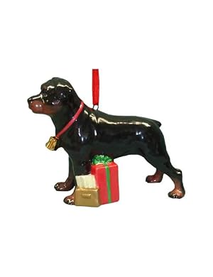 Cute Christmas Holiday Rottweiler Dog Ornament