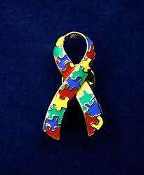 Autism Ribbon Awareness Pins (36 pins per pack)