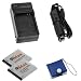 GTMax 2 x SLB-07A Lithium Ion Rechargeable Battery + Travel AC/DC Charger with Car Adapter + Memory Card Case for Samsung ST600, DualView TL210, DualView TL225, DualView TL220, TL100, TL90